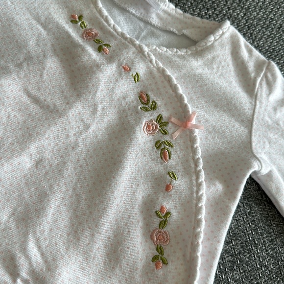 Baby Dumpling matching kimono set, size 0-3 months, white with pink dots - Picture 4 of 8